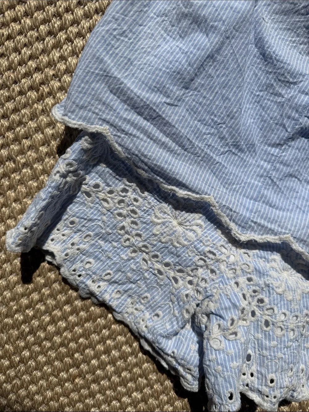 Marlo Kids Girls Light Blue Eyelet Ruffle Two-Piece Matching Set size 3/4 year
